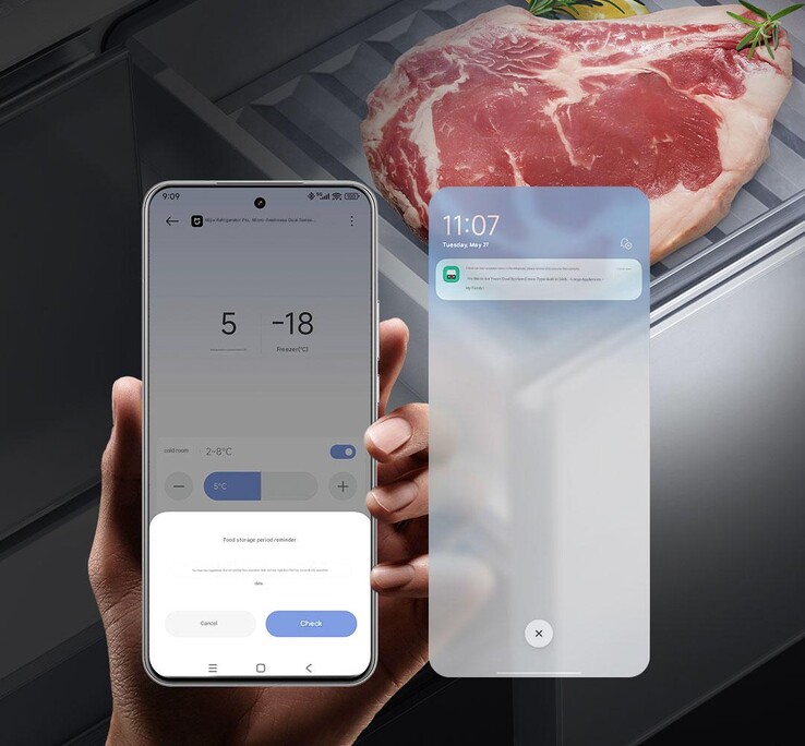 The Xiaomi Mijia Refrigerator Pro can be controlled through the Xiaomi app. (Image source: Xiaomi)