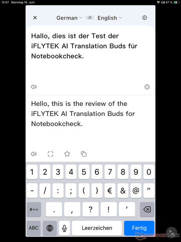The included text translation tool works just like Deepl and similar services.
