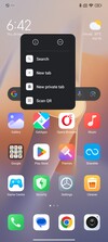 App context menu