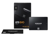 Samsung 870 EVO SATA 2.5-inch solid-state drive pictured alongside retail packaging (Image source: Samsung)