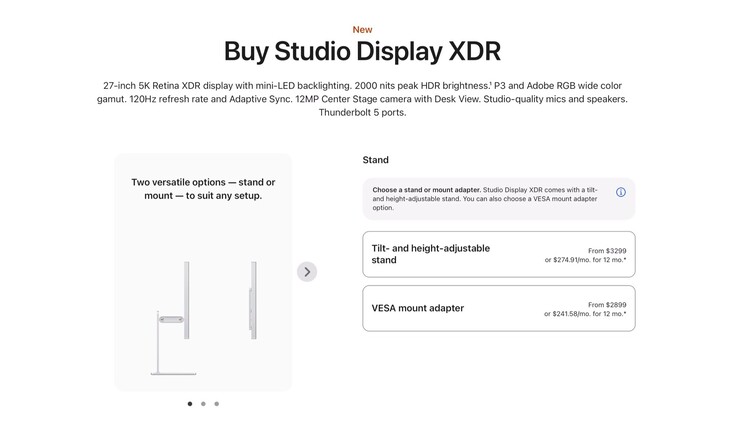 The Apple Studio Display XDR with VESA adapter now costs  $400 less.