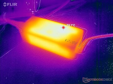 AC adapter reaches 40 C when under demanding loads