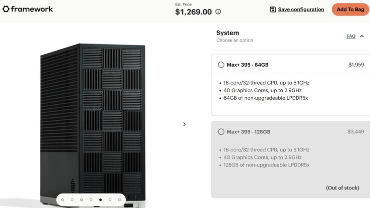 Current Framework Desktop pricing.