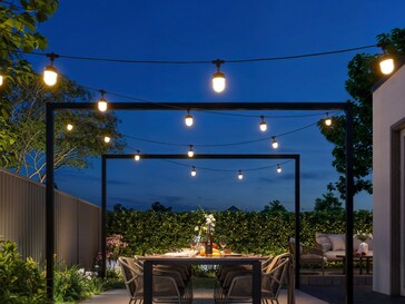 Govee Outdoor Chromatic String Lights displaying white hues