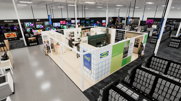 A mock-up of the new IKEA shop-in-shop at Best Buy. (Image source: IKEA)