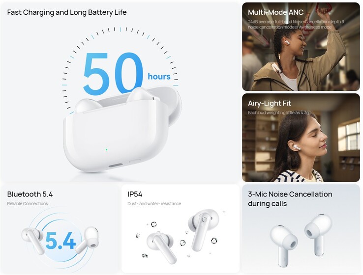 Main highlights of the wireless earbuds (Image source: Huawei)