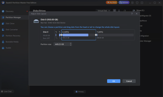Easeus Partition Master is a far easier and more reliable way of partitioning a drive in Windows (Image Source: Notebookcheck)