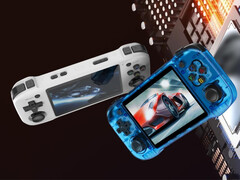 The R46H is another horizontal retro gaming handheld based around a Rockchip RK3326 chipset. (Image source: Amazon)