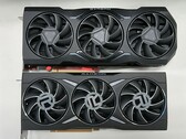 An RX 7900 card (top) alongside an RDNA 2 RX 6950 XT GPU. (Source:@9550pro on Twitter)