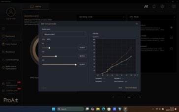 Manual mode CPU settings