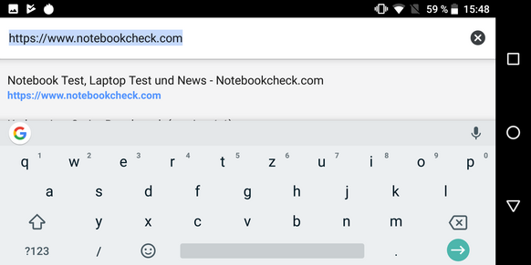 Keyboard in landscape mode