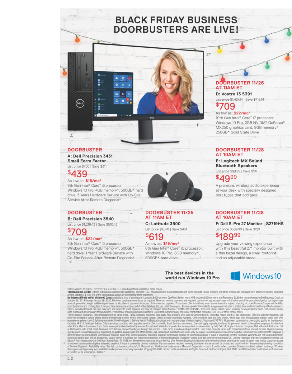 Dell Black Friday deals starting today XPS 13 for 799, 24inch 144 Hz