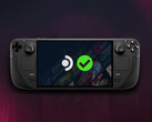 Over 31,000 games are categorized for the gaming handheld. Pictured: Steam Deck with the Verified logo on the screen. (Image source: Valve - edited)