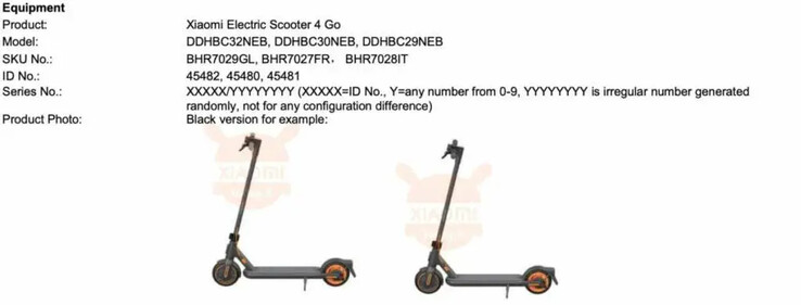 An EU Declaration of Conformity for the Xiaomi Electric Scooter 4 Go. (Image source: eMAG)