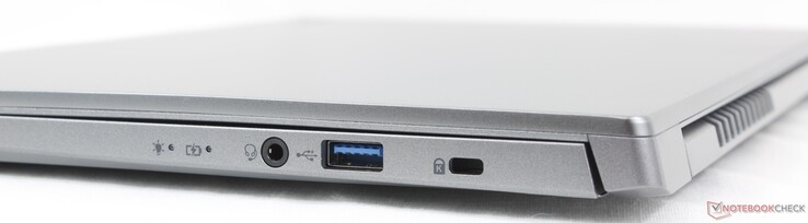 Right: 3.5 mm headset, USB-A 3.2 Gen. 1, Kensington lock