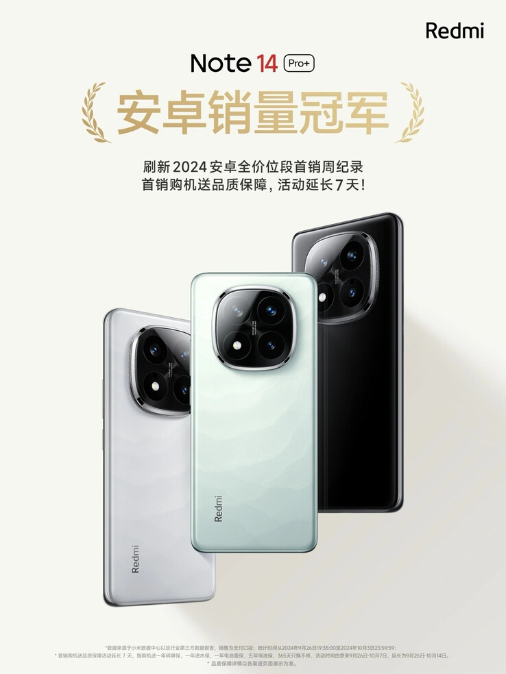 The Note 14 Pro series apparently scores a 2024 win. (Source: ITHome)