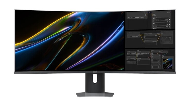 The mini LED gaming monitor features a resolution of 5,760 by 2,160 pixels.