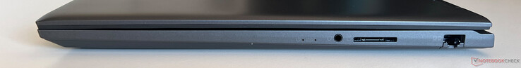 Right: 3.5-mm audio, SD card reader, Gigabit Ethernet