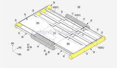 Both sides of the central display expand via a sliding mechanism. (Source: Patently Mobile)
