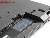 The external battery bay of the Lenovo ThinkPad T480.