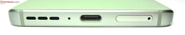 Bottom: speaker, microphone, USB-C 2.0, SIM slot