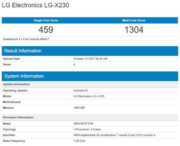 MT6737M Geekbench scores.