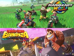 Donkey Kong Bananza and Mario Kart World characters (Image source: Nintendo of America edits)