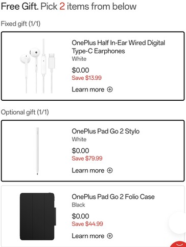 OnePlus offers free accessories with the Pad Go 2.