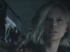 A screengrab of Resident Evil Reqiuem protagonist Grace Ashcroft holding a gun