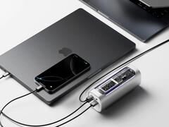 The early bird offer makes the power bank drop to $149. Pictured: the Sharge 300 powering 3 devices at the same time.