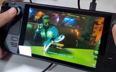 The Steam Deck console takes on Cyberpunk 2077 without any hitches. (Image source: via RepsUp100)