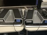 The two PS5 devkits seem to be joined by what could be a DualShock 5 controller. (Image source: @Alcoholikaust)