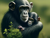 180,000 gorillas, bonobos and chimpanzees are at risk from renewable energy mining (symbolic image: Dall-E / KI)