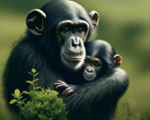 180,000 gorillas, bonobos and chimpanzees are at risk from renewable energy mining (symbolic image: Dall-E / KI)