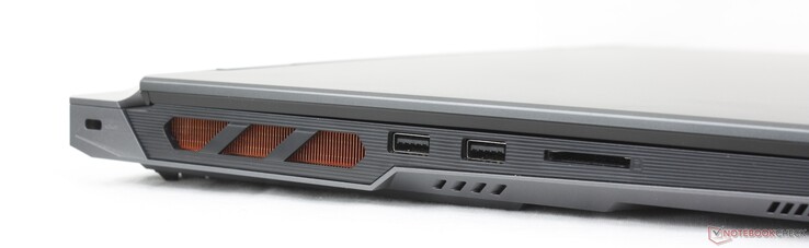 Left: Kensington lock, 2x USB-A 3.2 Gen. 1, SD card reader