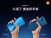 The Xiaomi isn't as wide as the iPhone 13. (Source: Xiaomi)