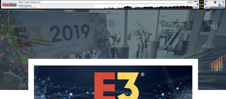 The world was still fine for E3 in 2019. (Screenshot: Notebookcheck.com via Wayback Machine)
