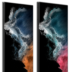 The Galaxy S22 Ultra in two of its four expected colours. (Image source: @ishanagarwal24)