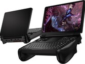 The GPD Win Mini placed in comfort grips. (Image source: GPD)