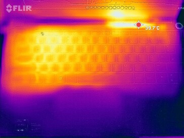 Thermal image of the upper surface
