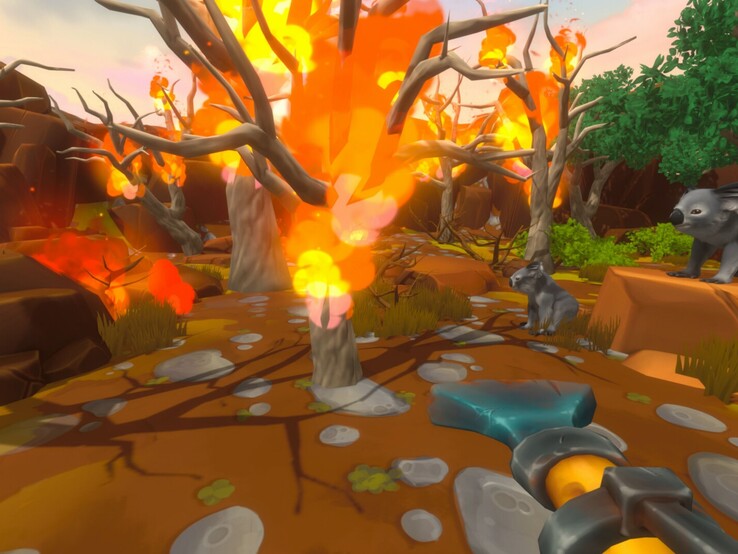 Occasionally, players also have to put out fires in Fresh Start Cleaning Simulator.