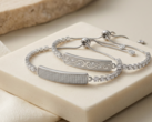 The Luna Glow and the Luna Glow Luxe smart bracelets (right to left)