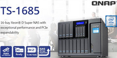 QNAP TS-1685 Super NAS for business with Intel Xeon D processor and 16 drive bays