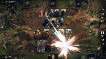 An image showing a battle in Thronebreaker: The Witcher Tales.