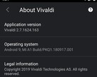 Vivaldi 2.7 on Android with dark theme (Source: Own)
