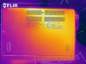 Heat map of the bottom of the device under load