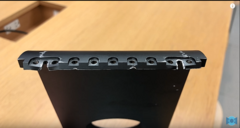 Apple severely damaged the stand to an iMac Pro during a repair. (Source: Snazzy Labs - YouTube)