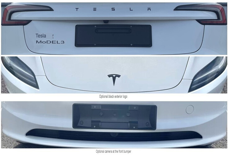 Tesla Model 3 refresh with front camera retrofit.
