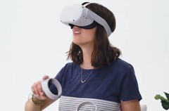 The Quest 2 pictured in the video. (Image: Oculus)