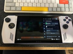 The modded ASUS ROG Ally Z1 Extreme running SteamOS, showing a projected battery life of over 8 hours at 92% charge. (Image source: u/BetweenInkandPaper via Reddit)